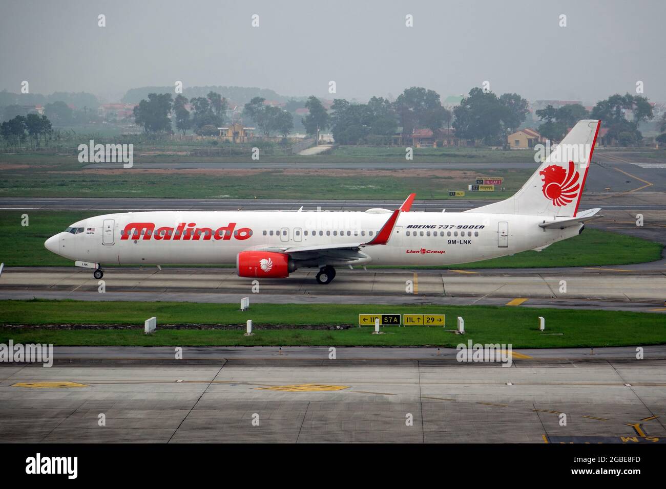 Malindo Airways (eine malaysische Hybrid-Full-Service-Fluggesellschaft der Indonesian Lion Air Group), Boeing 737-900ER Stockfoto