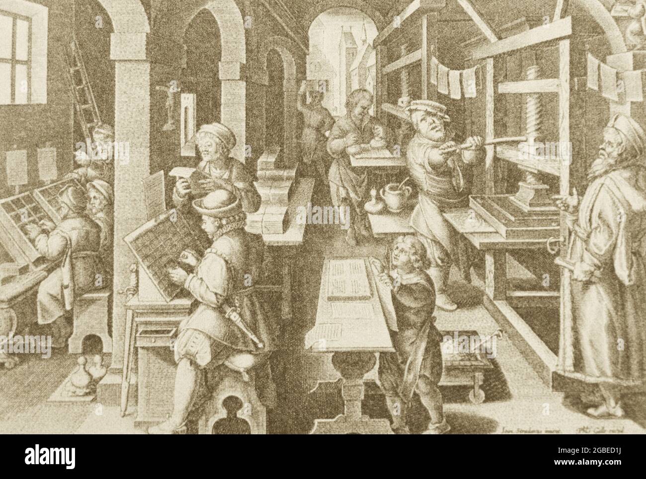 Typografie der Europäischen Renaissance. Stockfoto