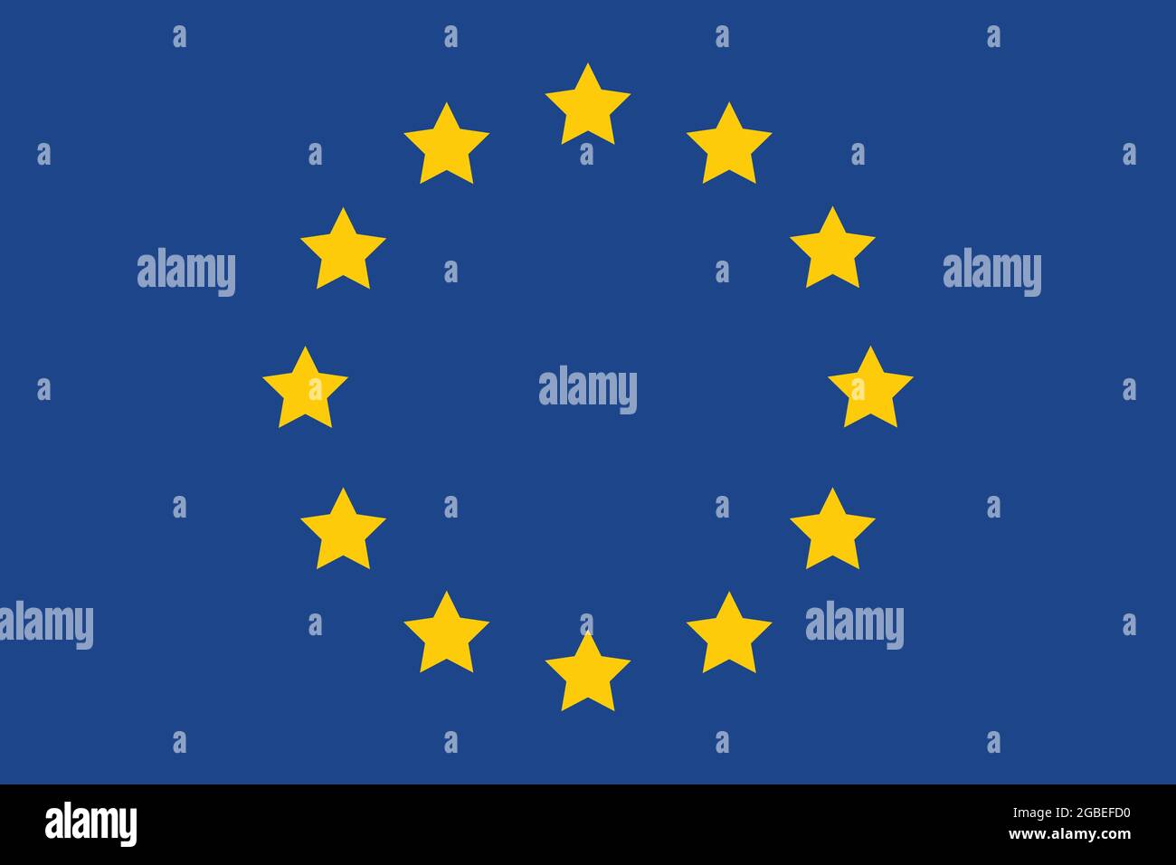 Vektor der EU-Flagge Europas, natürliche Farbe der EU-Nationalflagge, Abbildung der Originalgröße und -Farben der EU-Flagge, 2013 Logo der Stock Vektor