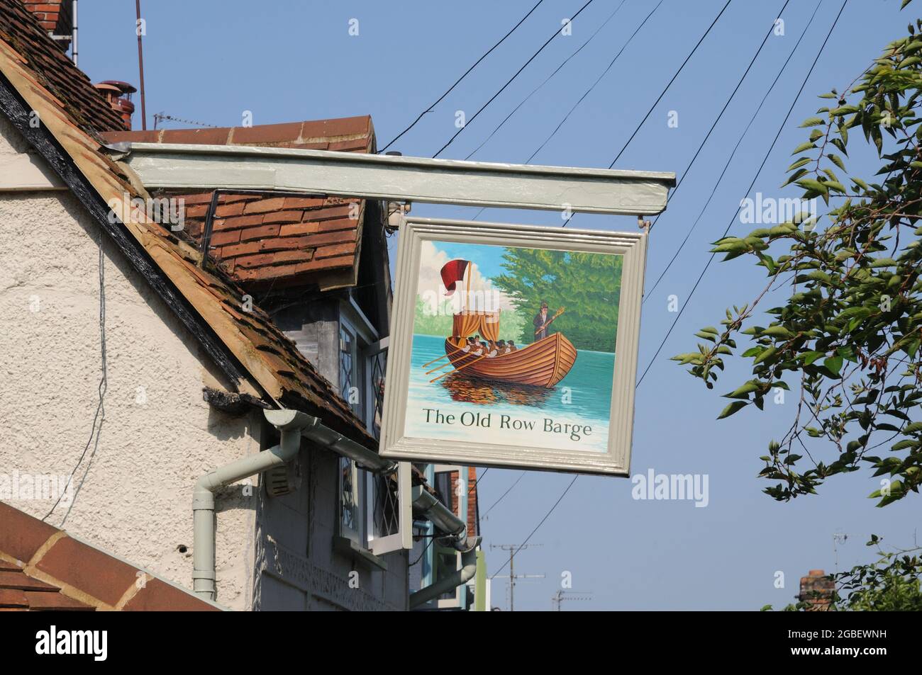 Das Schild Old Row Barge, Wallingford, Oxfordshire Stockfoto