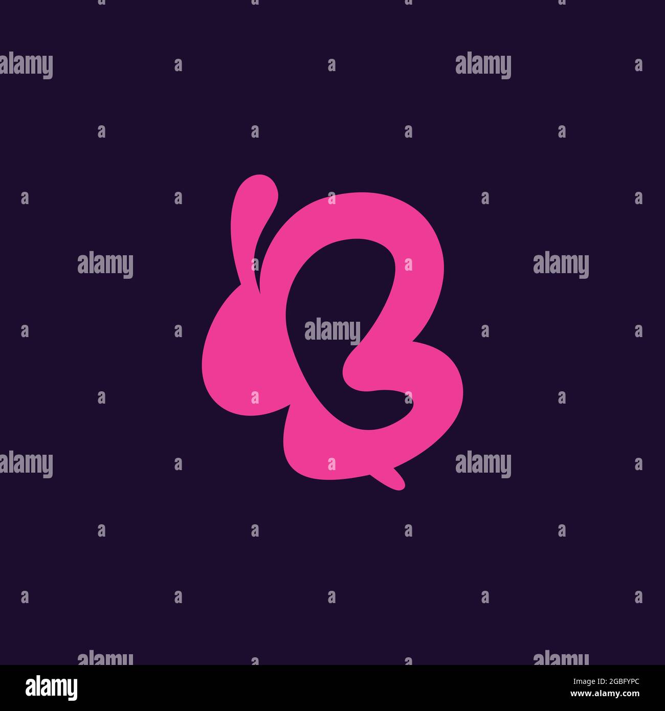 Flach niedlichen Spaß Buchstaben B Schmetterling Logo Stock Vektor