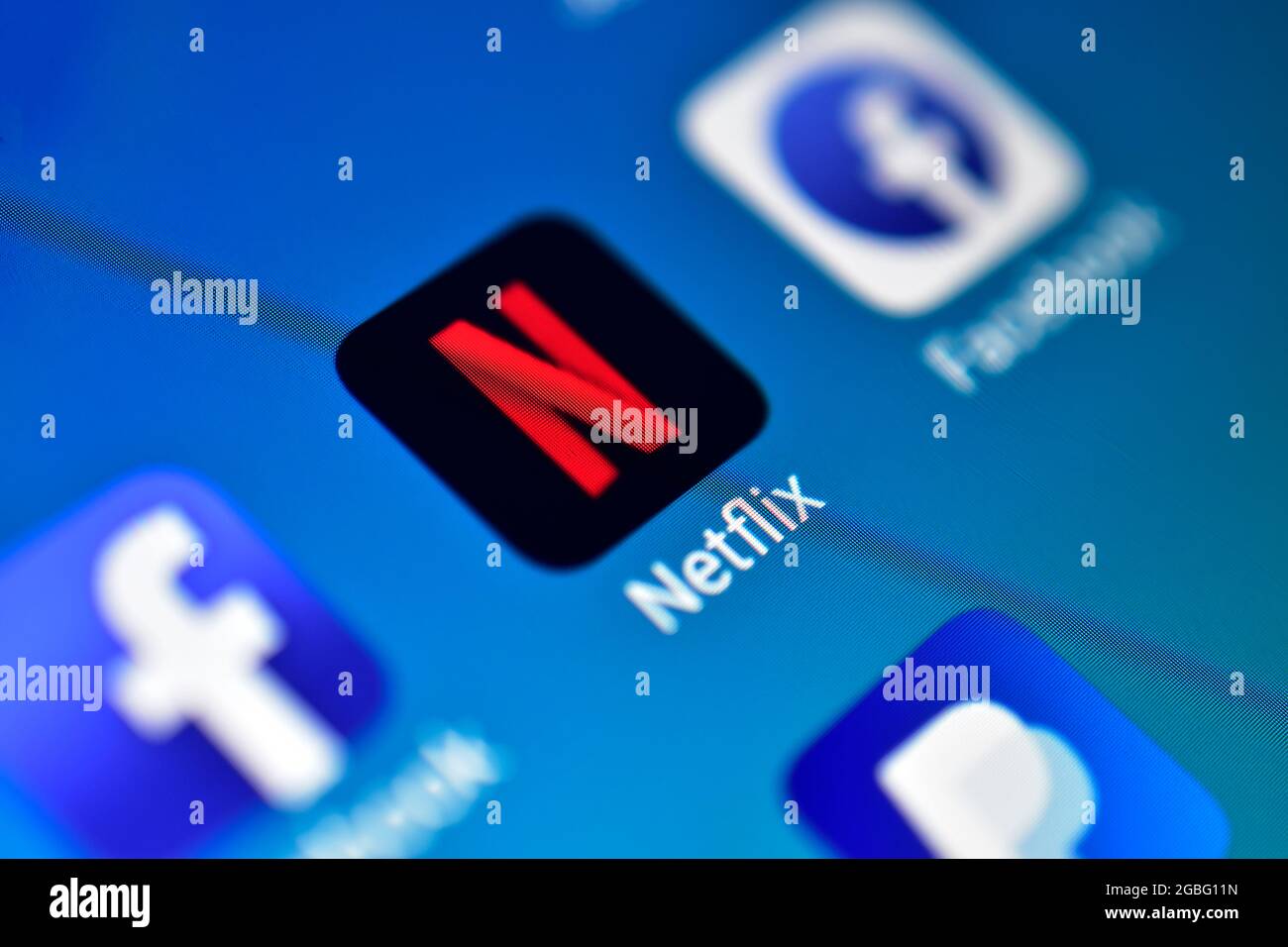 DELHI, INDIEN - 2. Dezember 2018: Nahaufnahme der Netflix-Anwendung am Telefon Stockfoto
