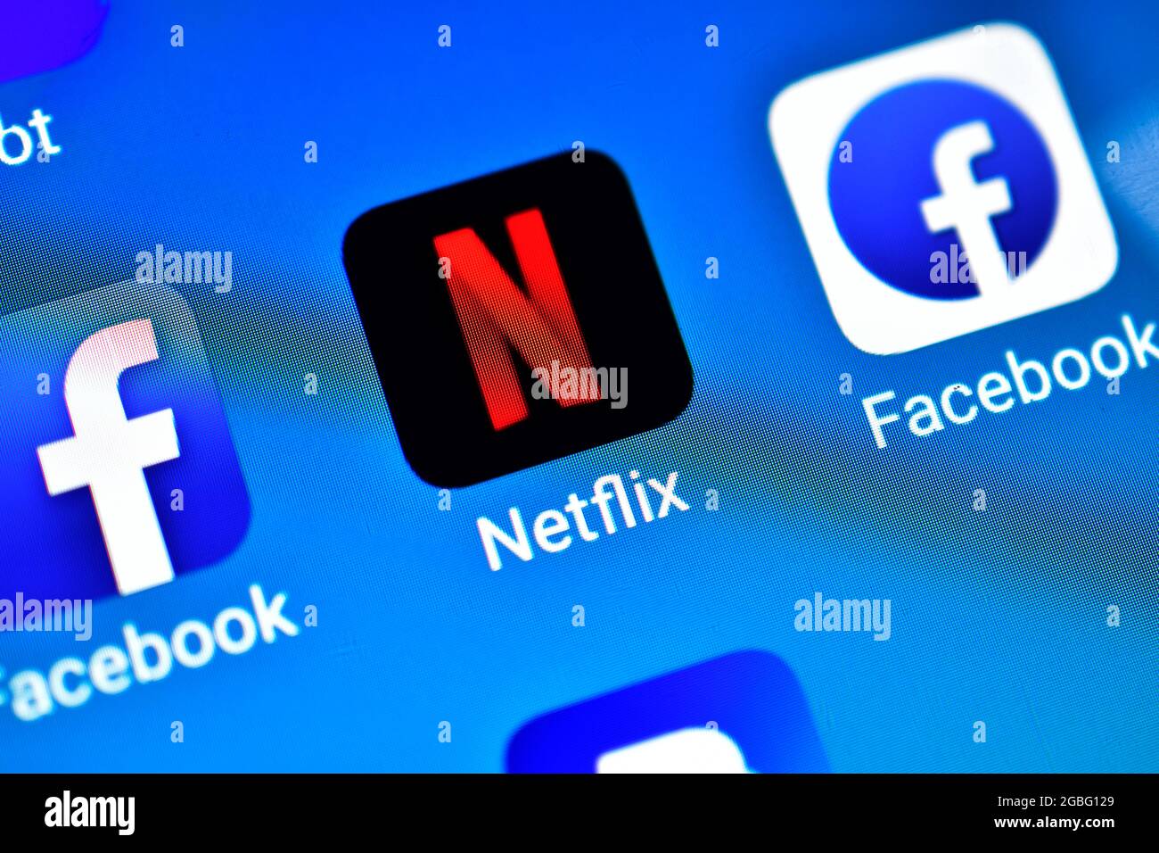 DELHI, INDIEN - 2. Dezember 2018:Nahaufnahme der Video- und Serien-Streaming-Anwendung Netflix auf dem Bildschirm eines Telefons Stockfoto