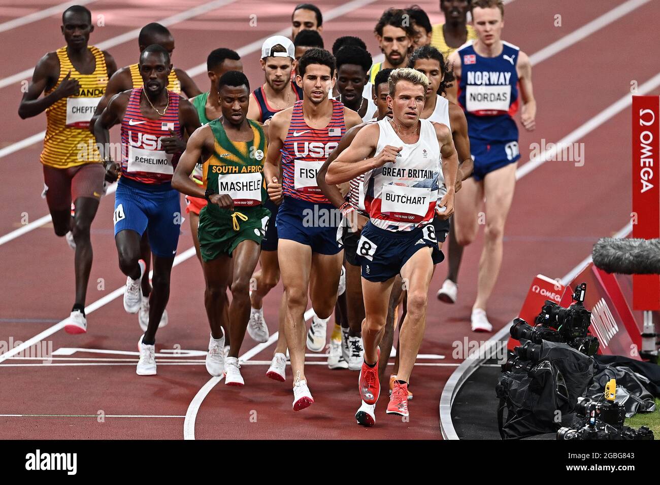 Tokio, Japan. August 2021. Leichtathletik. Olympiastadion. 10-1 Kasumigaokamachi. Shinjuku-ku. Tokio. Andrew Butchart (GBR) im zweiten Heat der Herren 5.000 m. Kredit Garry Bowden/Sport in Pictures/Alamy live News Kredit: Sport in Pictures/Alamy Live News Stockfoto