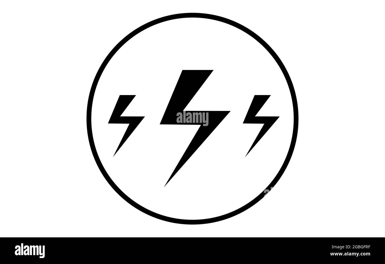 Wettersymbol von drei Blitzen, Vektordarstellung. Klebriges Symbol der Prognose. Meteorologische Infografiken Zeichen. Vektordesign für Websymbole. EPS10. Stock Vektor