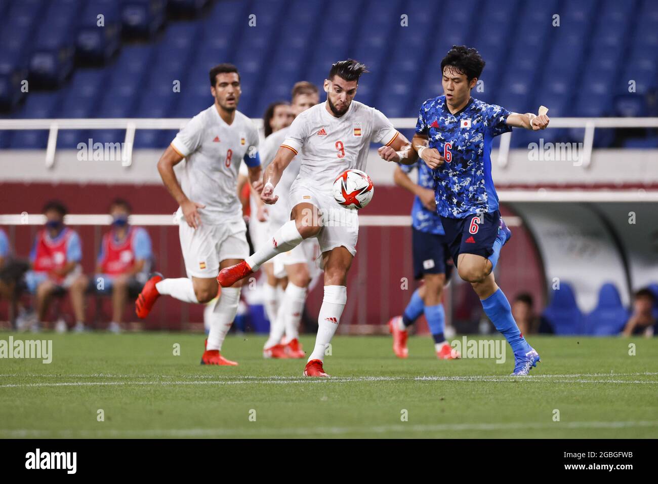 Izu, Japan, 04/08/2021, Rafa mir (ESP) während der Olympischen Spiele Tokio 2020, Fußball-Halbfinale der Männer zwischen Japan und Spanien am 3. August 2021 im Saitama-Stadion in Saitama, Japan - Photo Photo Kishimoto / DPPI Stockfoto