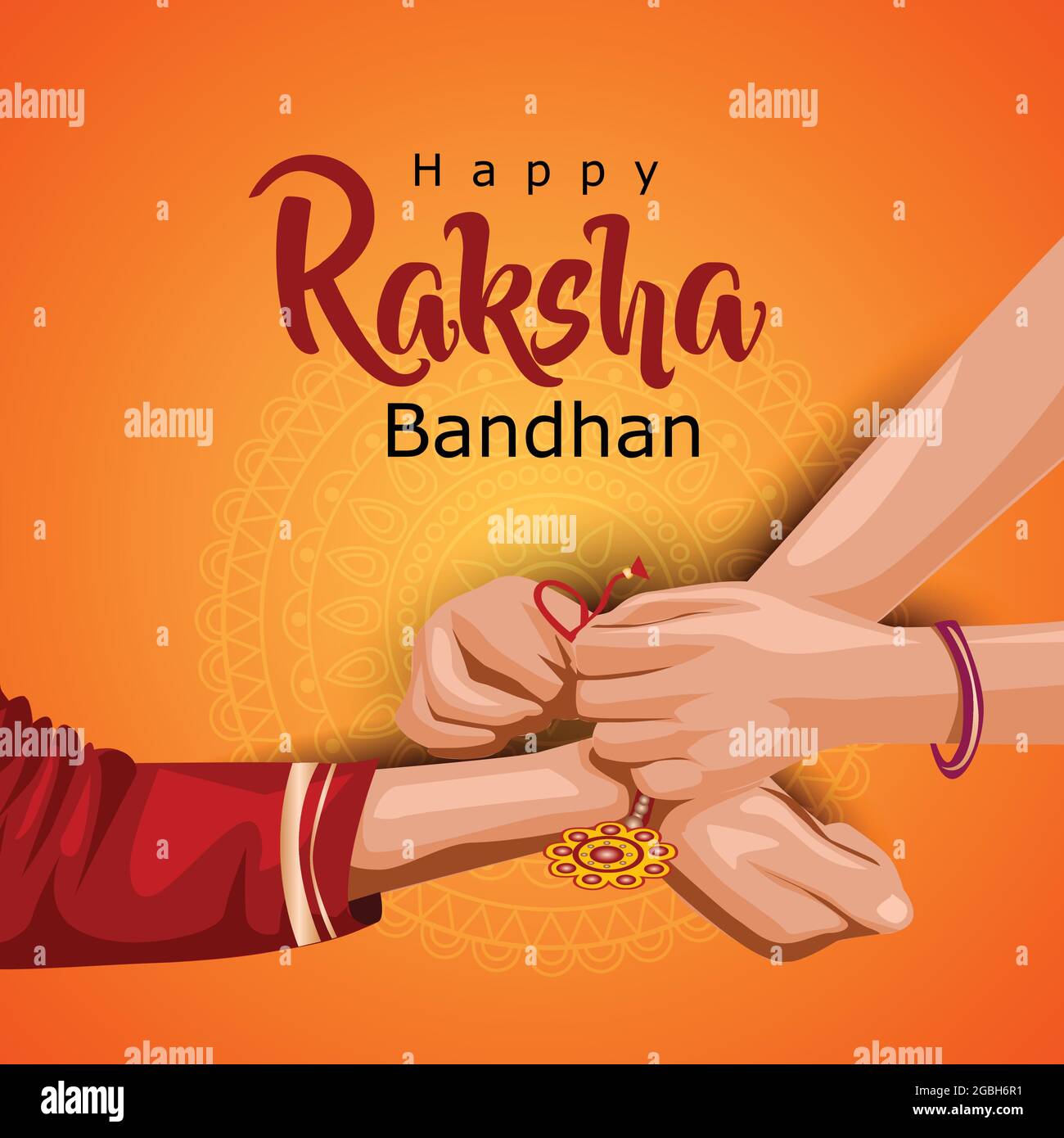 Indischer Bruder und Schwester tragen chirurgische Maske. Happy Raksha Bandhan Festival. Rakhi Feier in indien Vektor-Illustration. Stock Vektor