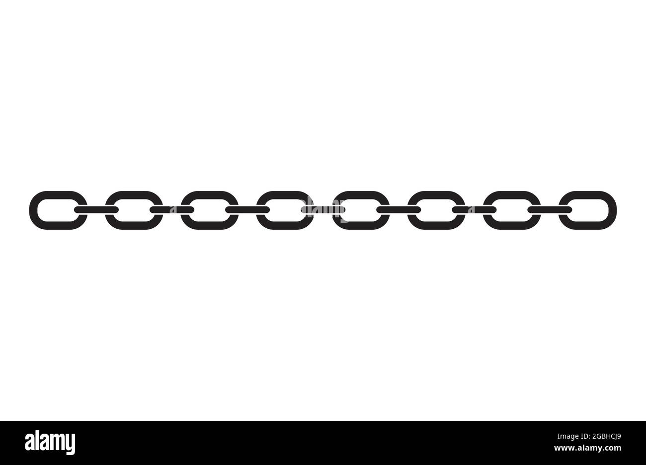 Schwarzes Kettenglied-Symbol auf weißem Hintergrund isoliert. Link einfach. Hyperlink-Kettensymbol. Vektor Stock Vektor