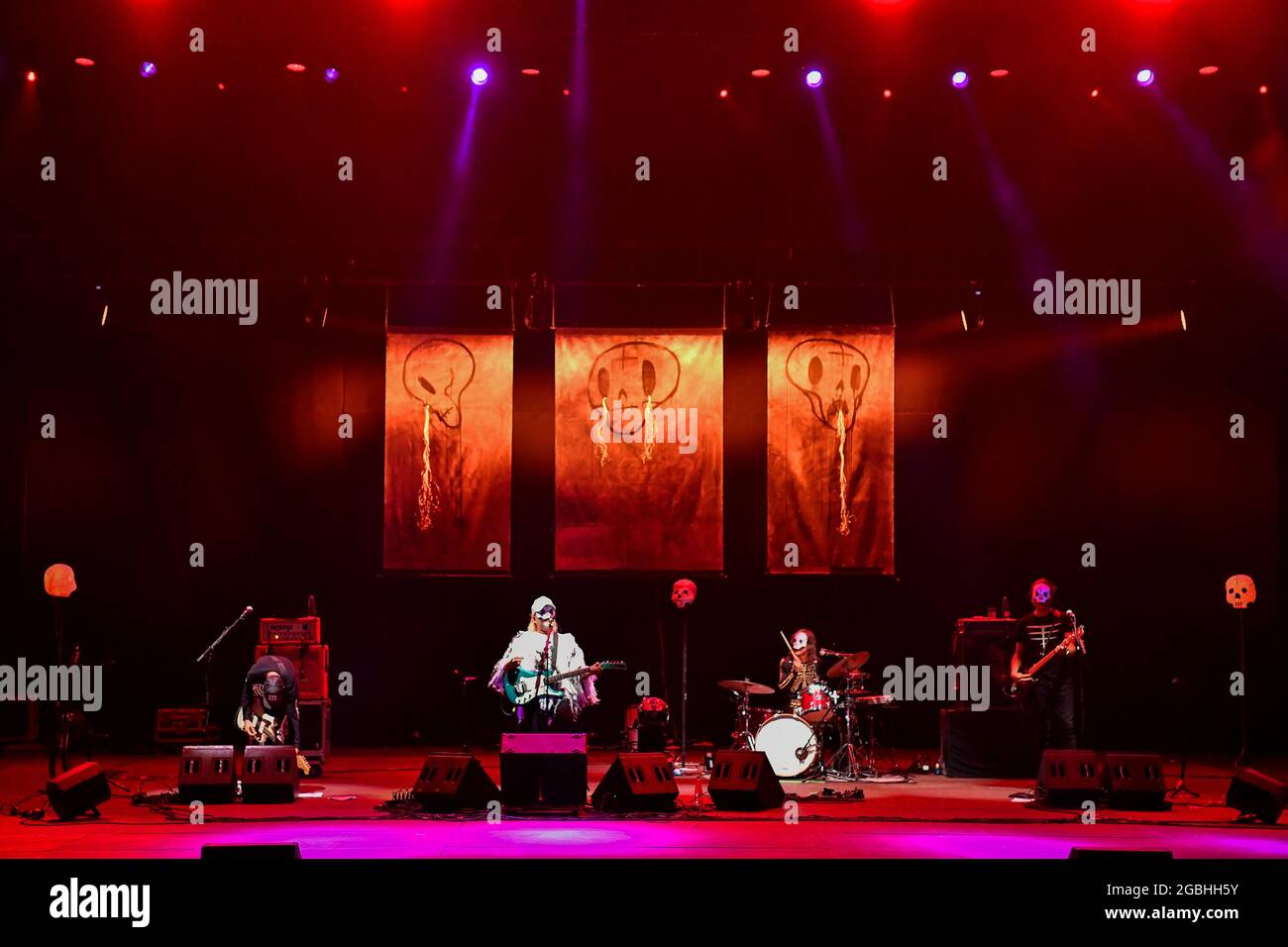 Tre Allegri Ragazzi Morti während des Konzerts im Cavea Auditorium Parco della Musica. (Foto von Domenico Cippitelli/Pacific Press) Stockfoto