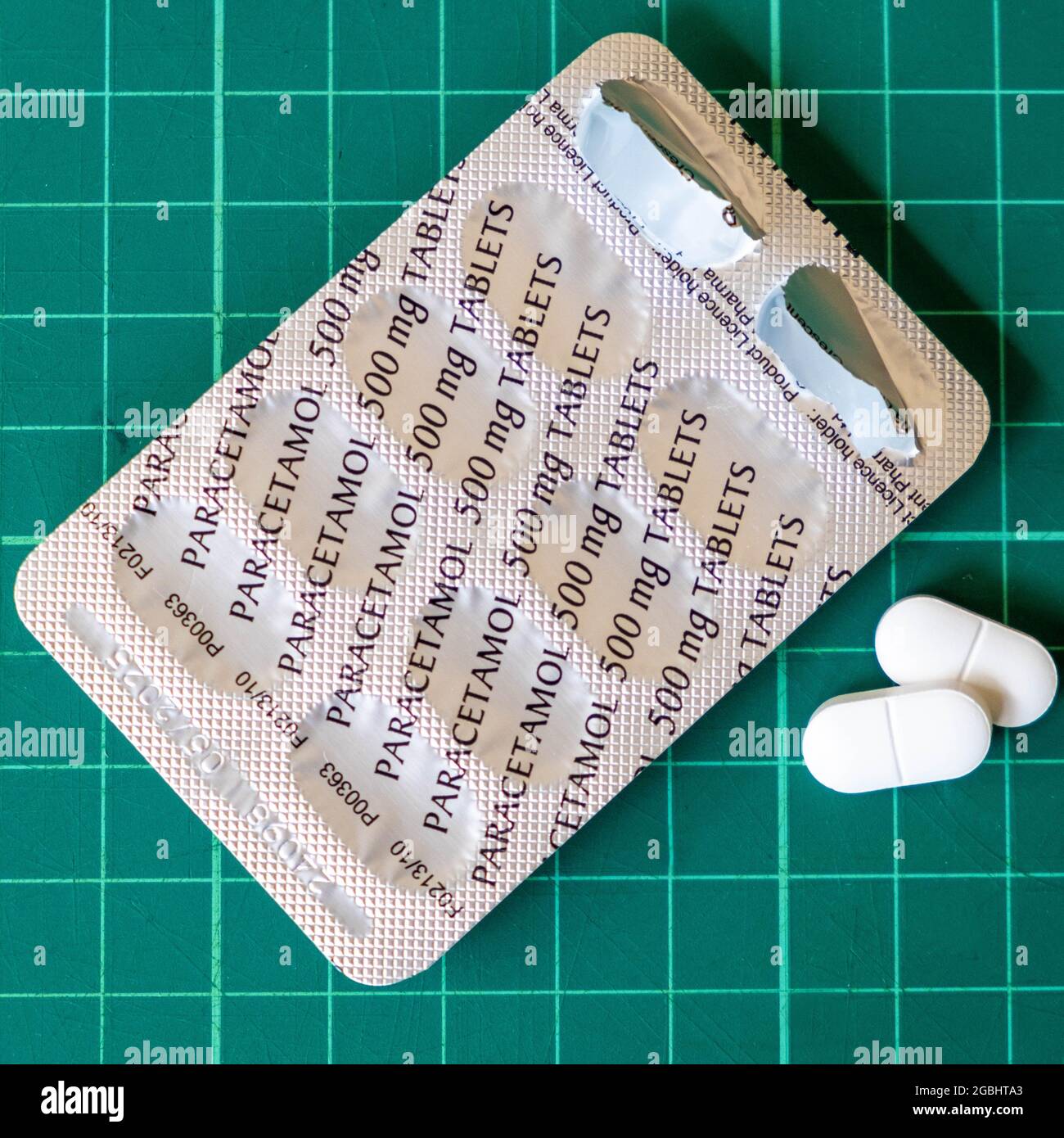 London England, Großbritannien, August 4 2020, Common Over the Counter Paracetamol Pain Killer Tablets ohne Menschen Stockfoto