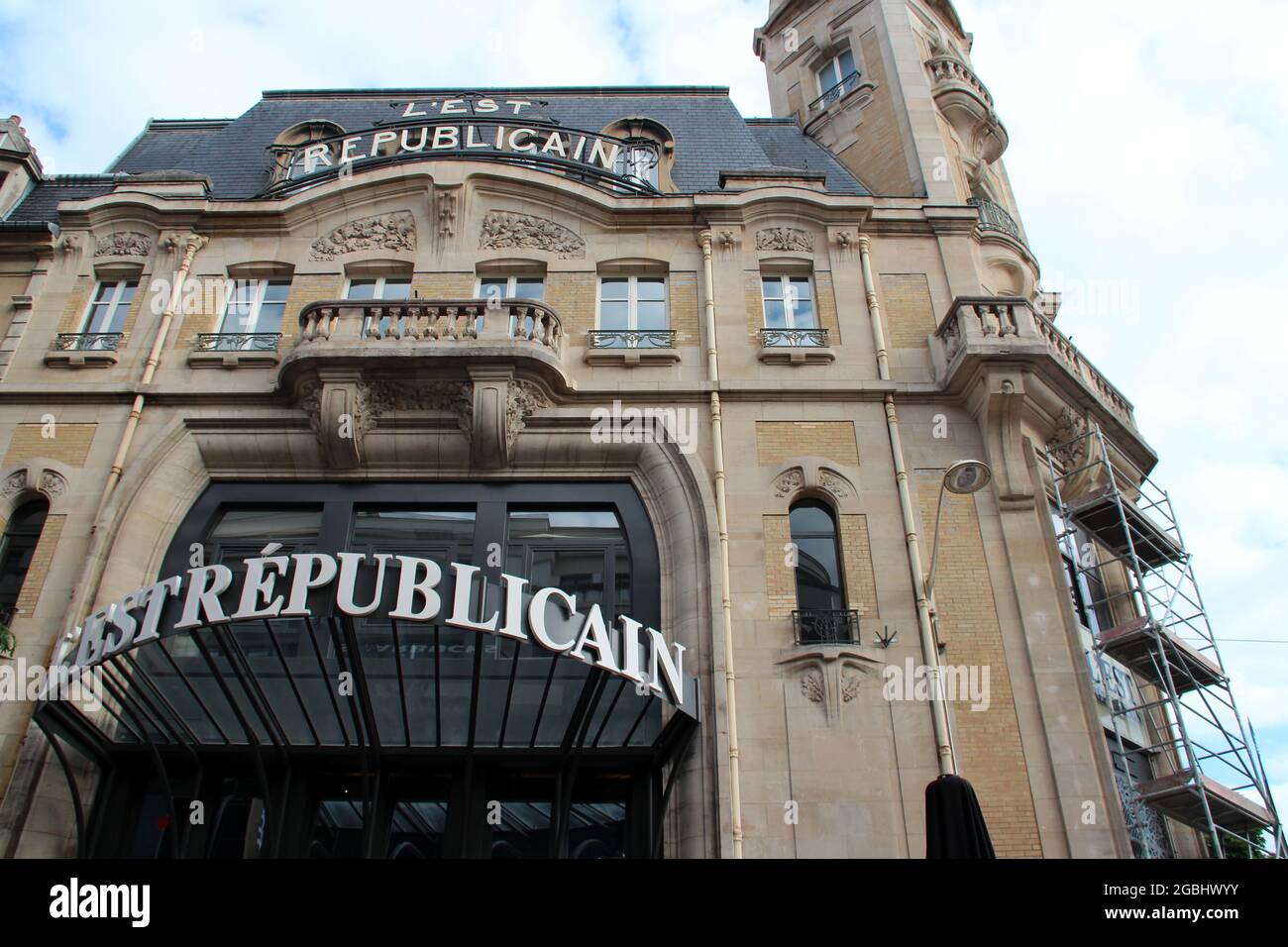 Jugendstilgebäude (ehemalige Zeitung l'est républicain) in nancy in lothringen (frankreich) Stockfoto