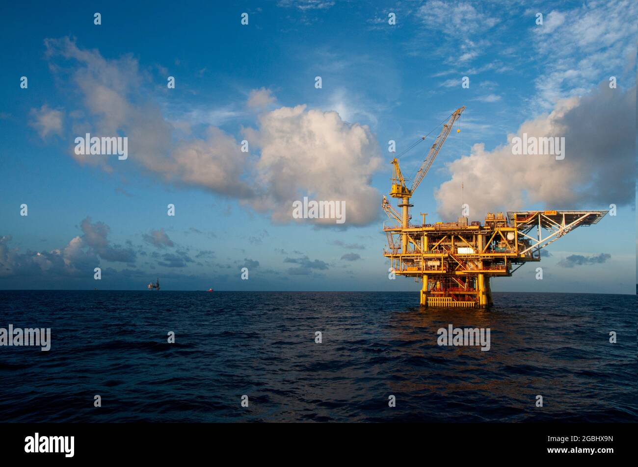 Offshore-Plattform Bohren auf See Stockfoto