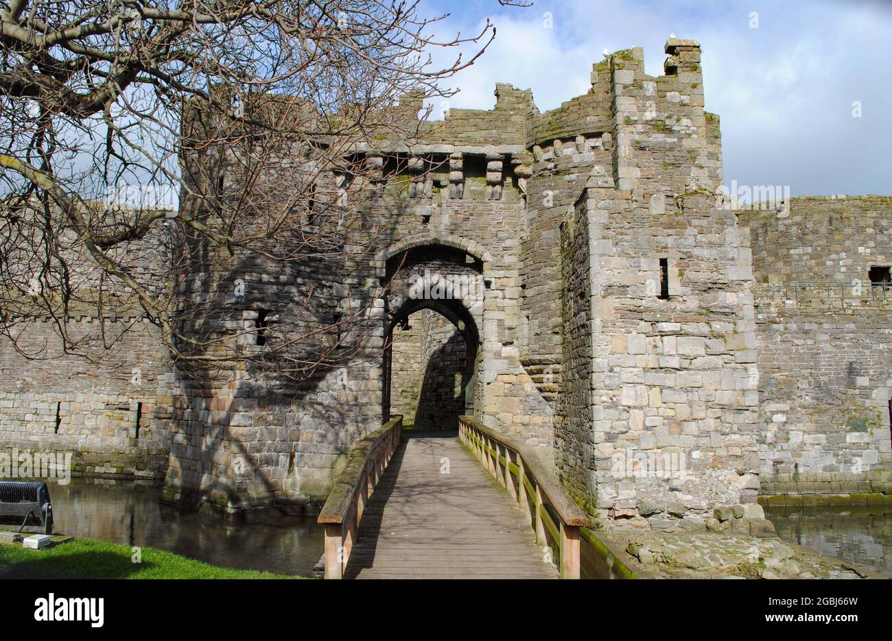 Beaumaris Castle Anglesey uk Ruinen Stockfoto