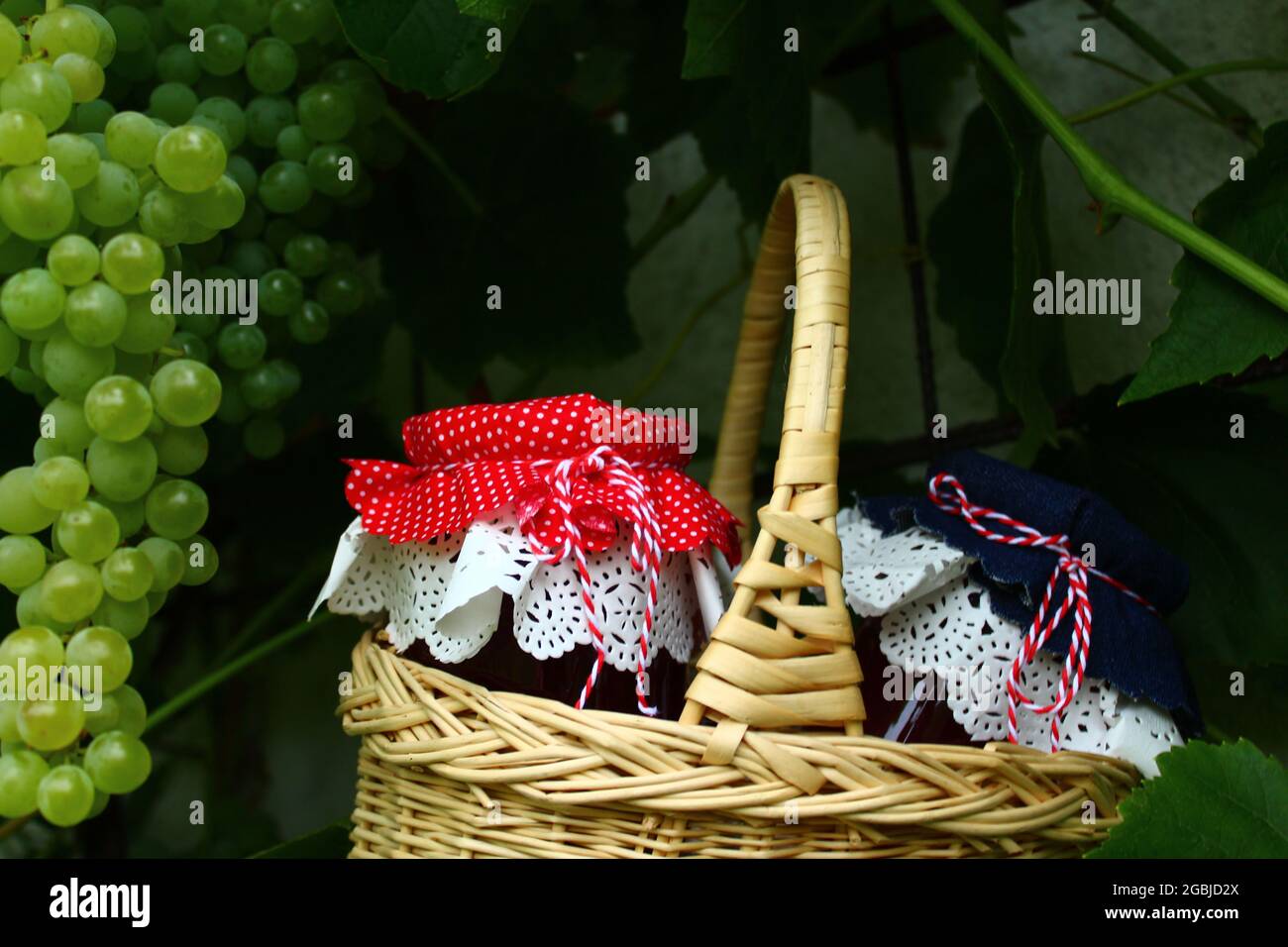 Gelee und Trauben Stockfoto