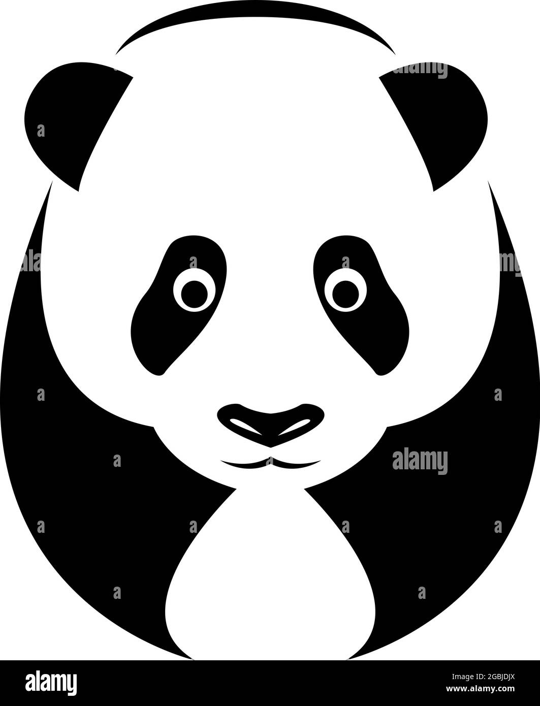 Vektorbild eines Pandas auf weißem Hintergrund. Leicht editierbare Vektorgrafik mit Ebenen. Wilde Tiere. Stock Vektor