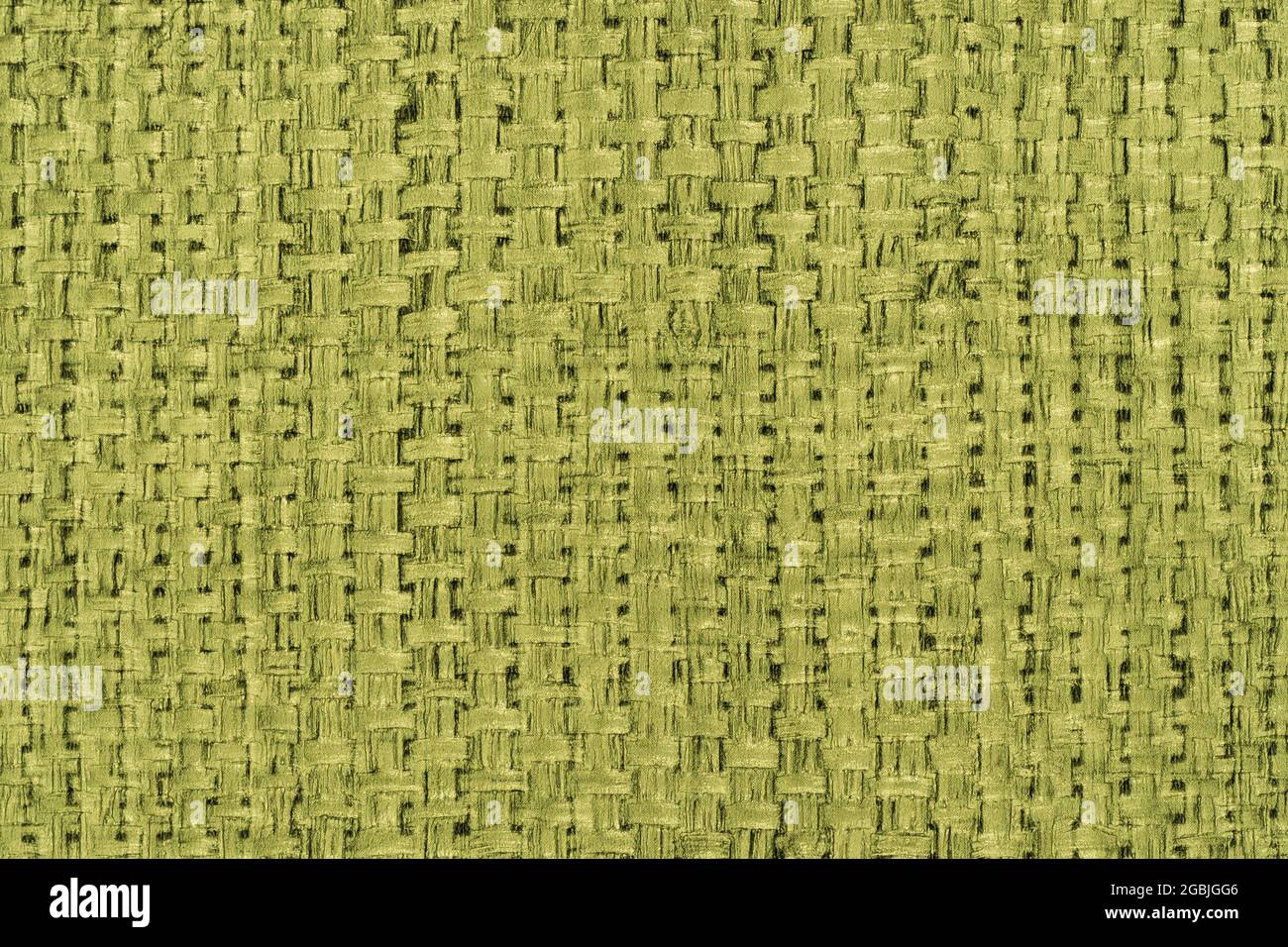 Hessischer Sacktuch Leinwand gewebte Textur Muster Hintergrund in hellgrün oder blaugrün Farbe Stockfoto