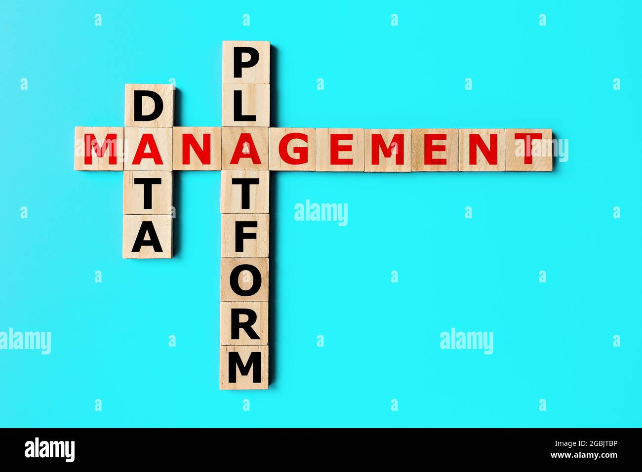 DMP, Datenverwaltungsplattform Kreuzworträtsel Konzept Stockfoto