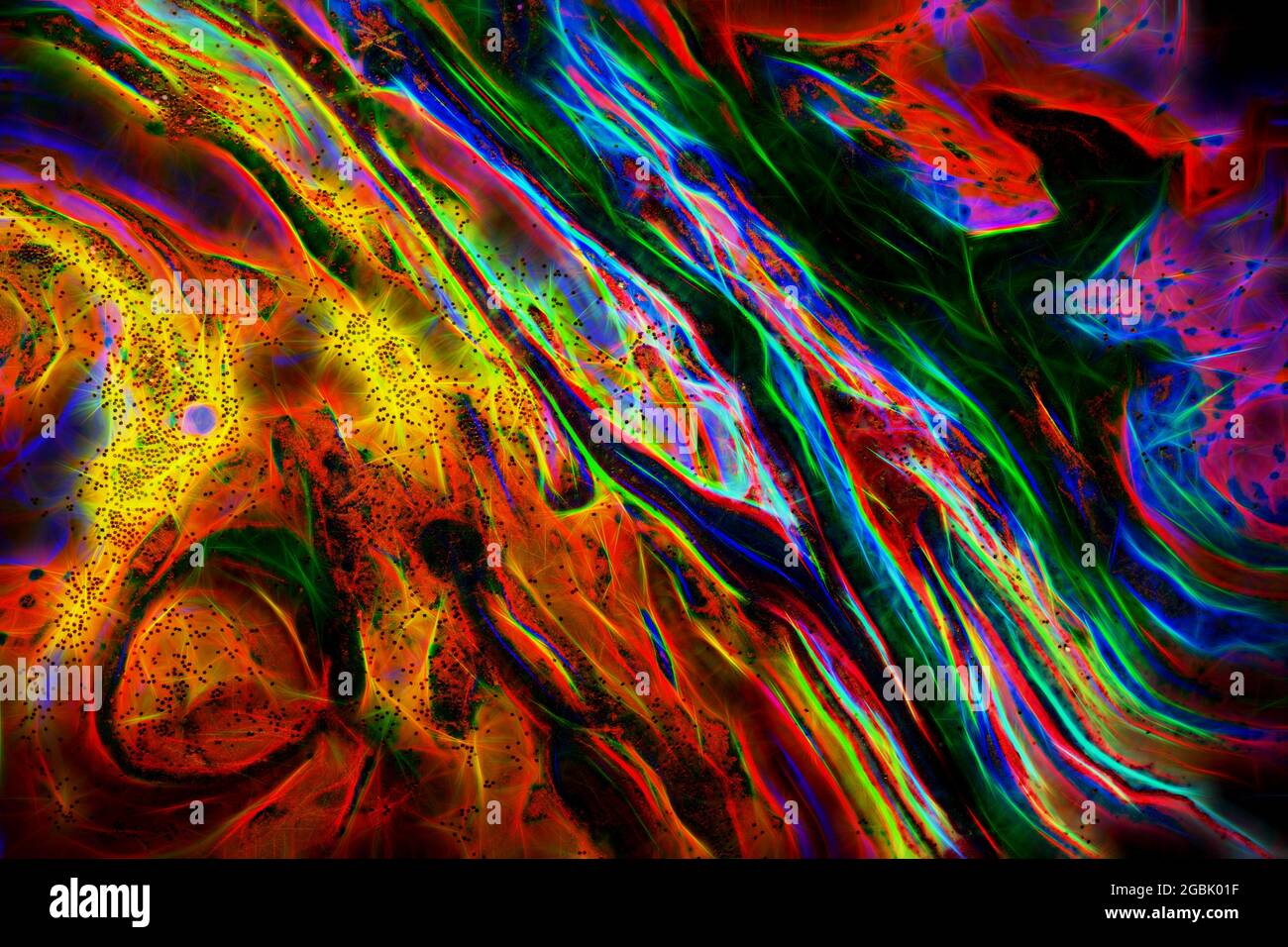 Bunte bunte Hintergrund von hellen Farben mit Gold funkelt bedeckt. Stockfoto