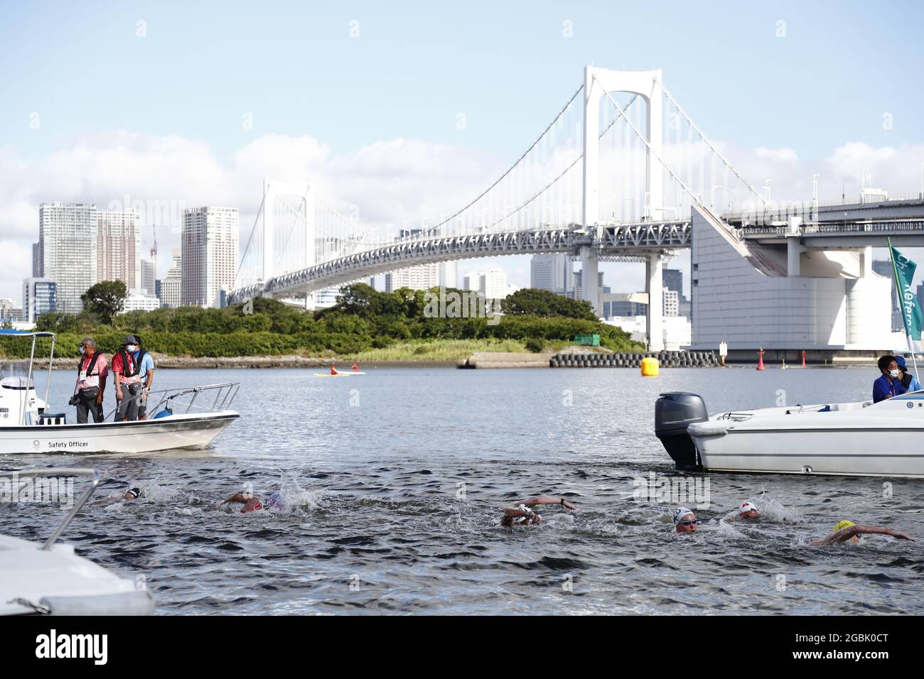 Illustration während der Olympischen Spiele Tokio 2020, Marathon Schwimmen Frauen 10km Finale am 4. August 2021 im Odaiba Marine Park in Tokio, Japan - Foto Takamitsu Mifune / Foto Kishimoto / DPPI Stockfoto