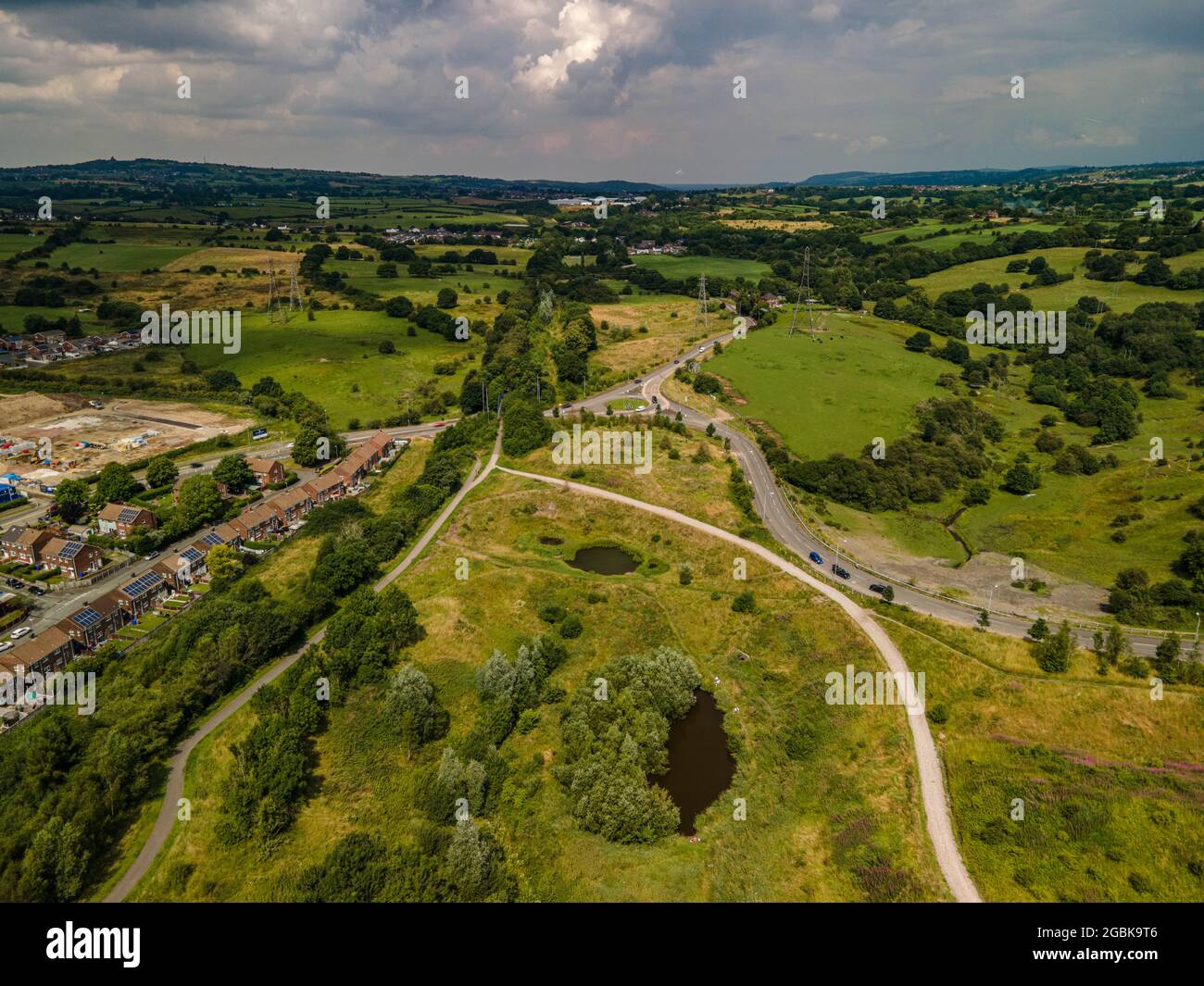 New Housing Development Aerial Drone View Chell Heath Stoke on Trent Staffordshire Stockfoto