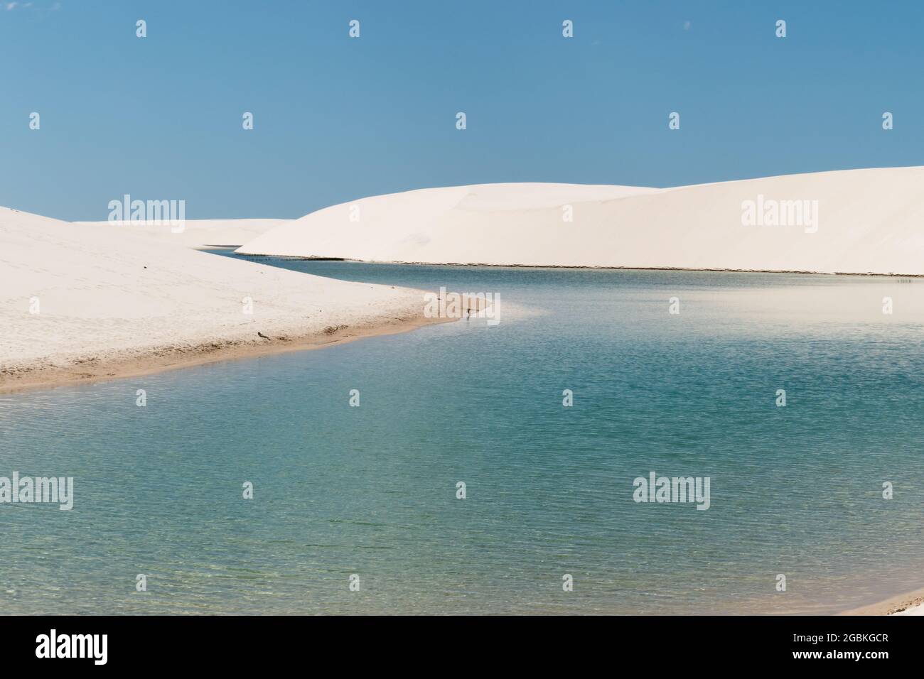 Sanddünen und Lagunen in Lencois Maranhenses, Brasilien Stockfoto