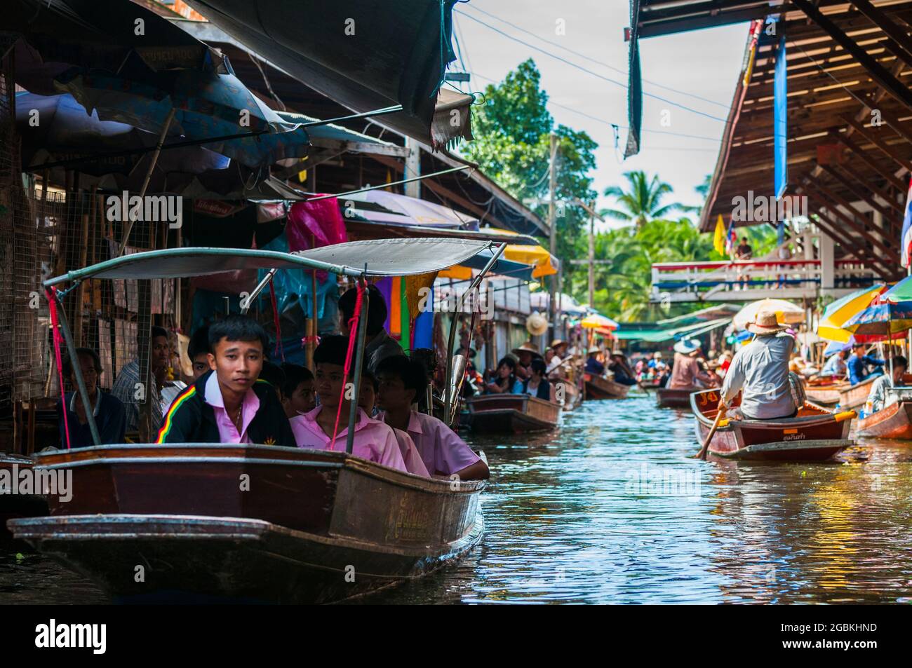 Bangkok Schwimmender Markt Stockfoto