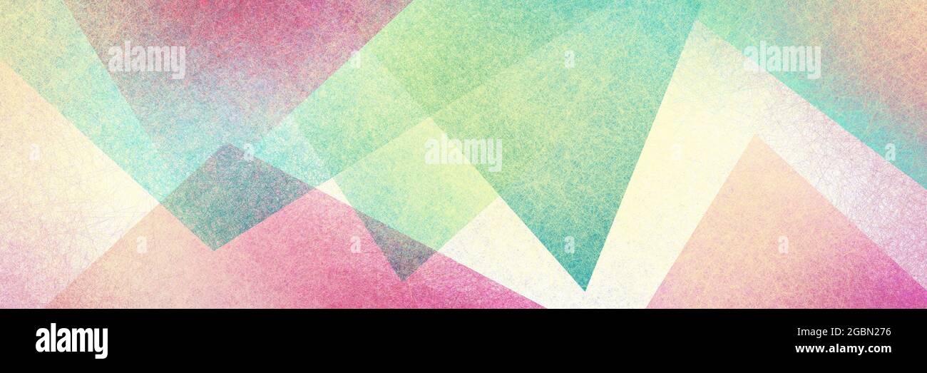 Abstrakt modernen Hintergrund in grün rosa und lila Farben und zeitgenössische Dreieck Quadrat-und Block-Formen in zufälliger geometrischer Kunst Muster w geschichtet Stockfoto