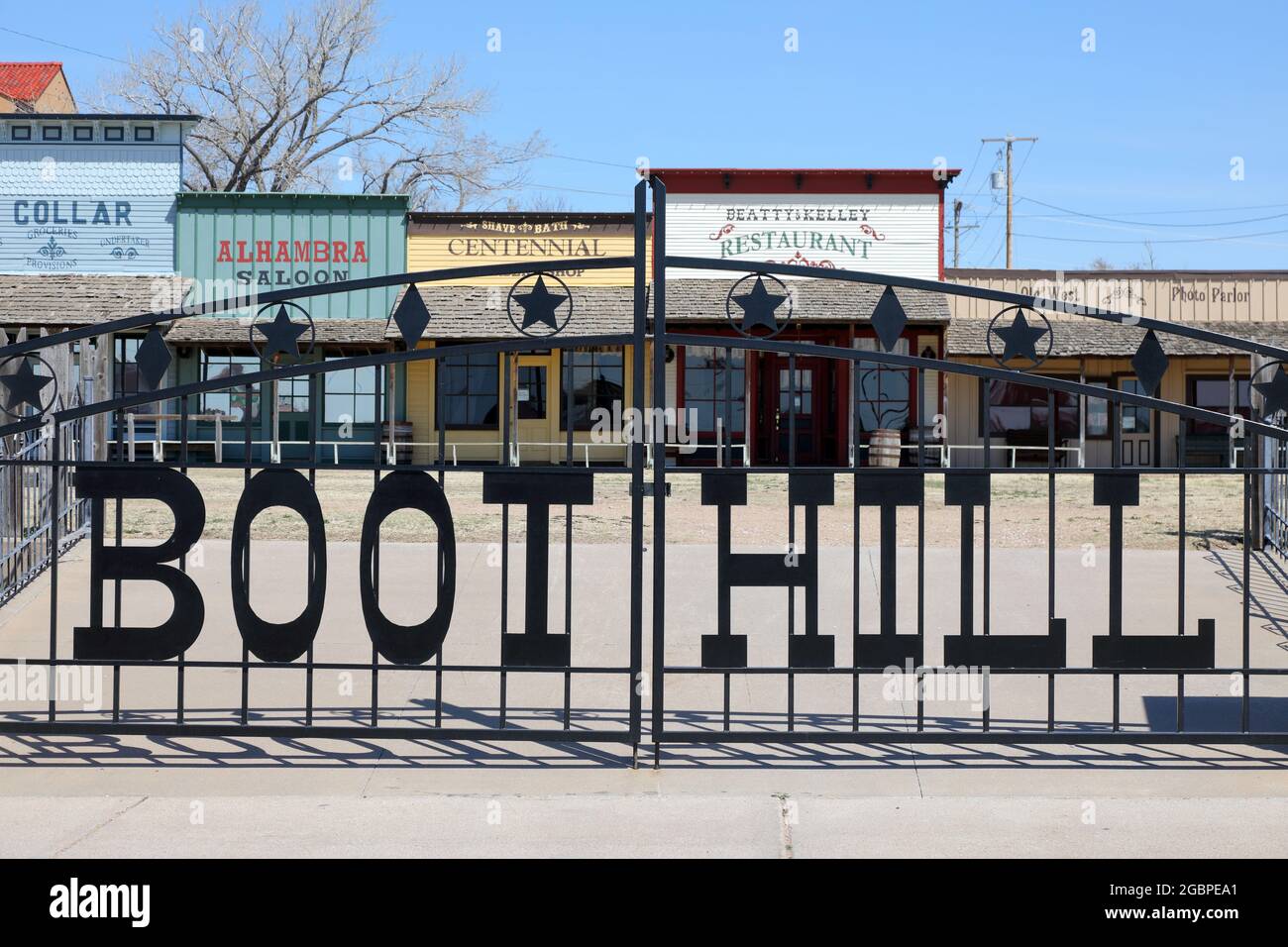 Geographie / Reisen, USA, Kansas, Dodge City, Boat Hill, Freilichtmuseum, Dodge City, Kansas, ZUSÄTZLICHE-RIGHTS-CLEARANCE-INFO-NOT-AVAILABLE Stockfoto