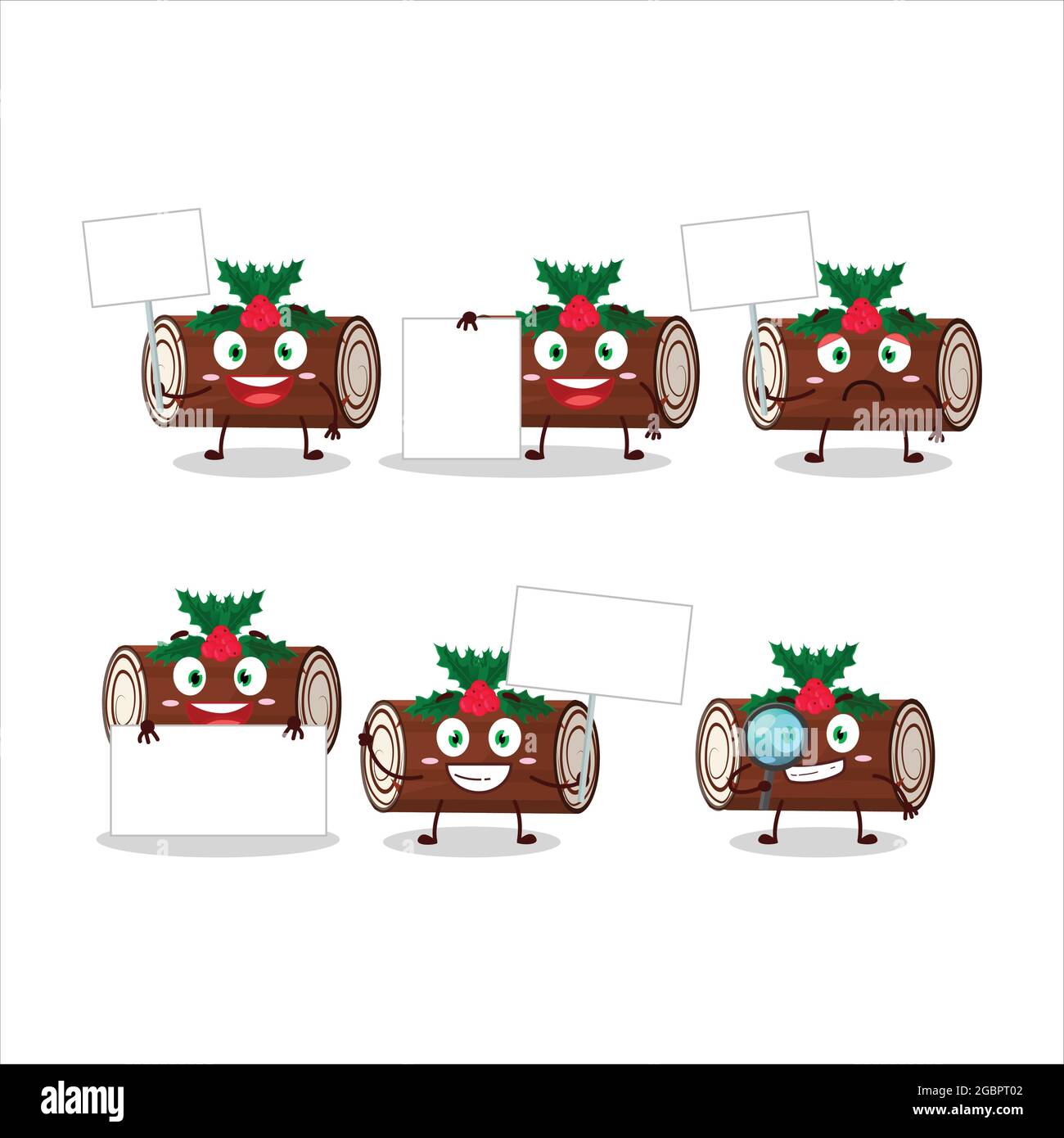 Kuchen Zimt Rolle weihnachten Cartoon Charakter bringen Informationstafel. Vektorgrafik Stock Vektor
