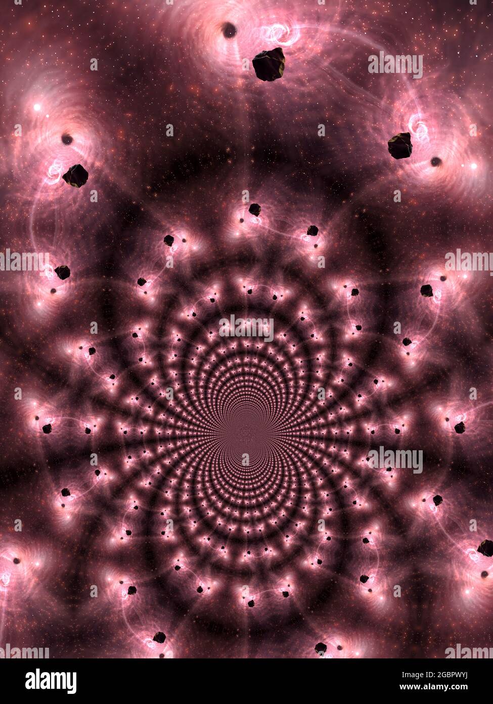 Künstlerische 3D-Darstellung einer kosmischen Szene Stockfoto