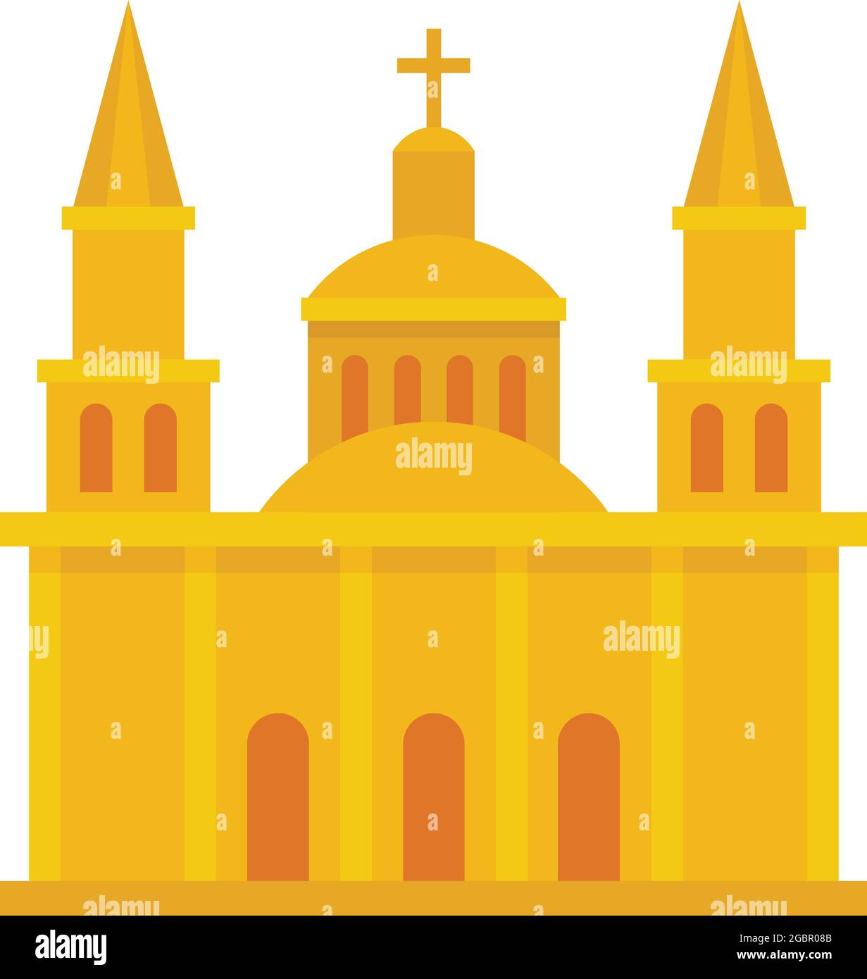 Mexikanische Kirchenikone. Flache Darstellung der mexikanischen Kirche Vektor-Symbol isoliert auf weißem Hintergrund Stock Vektor