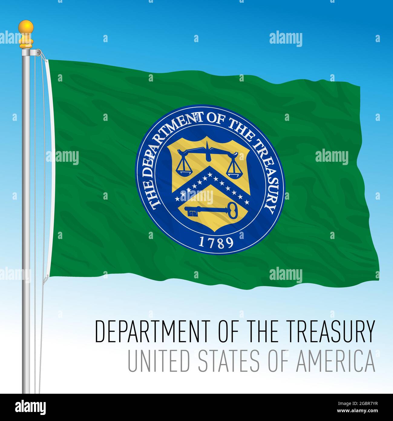 Flagge DES US-Finanzministeriums, USA, Vektorgrafik Stock Vektor