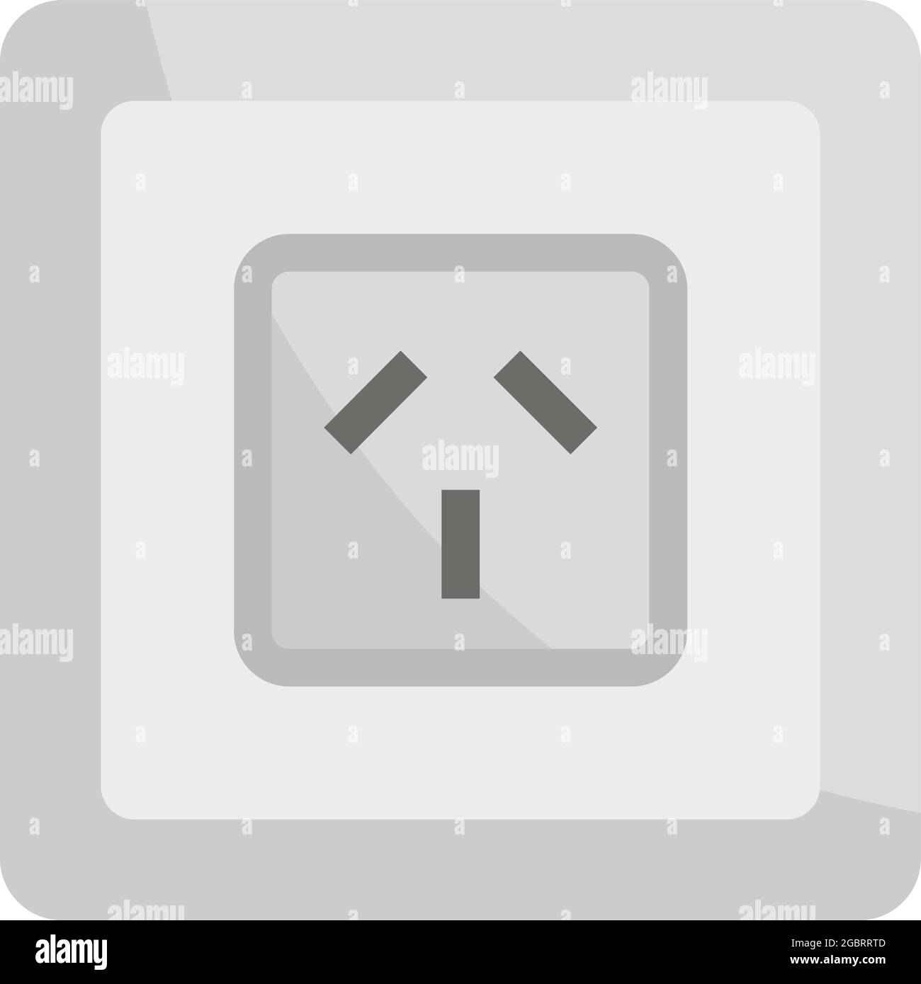 Symbol für Netzsteckdose Typ I. Flache Abbildung des Vektorsymbols für Netzsteckdosen vom Typ I auf weißem Hintergrund isoliert Stock Vektor