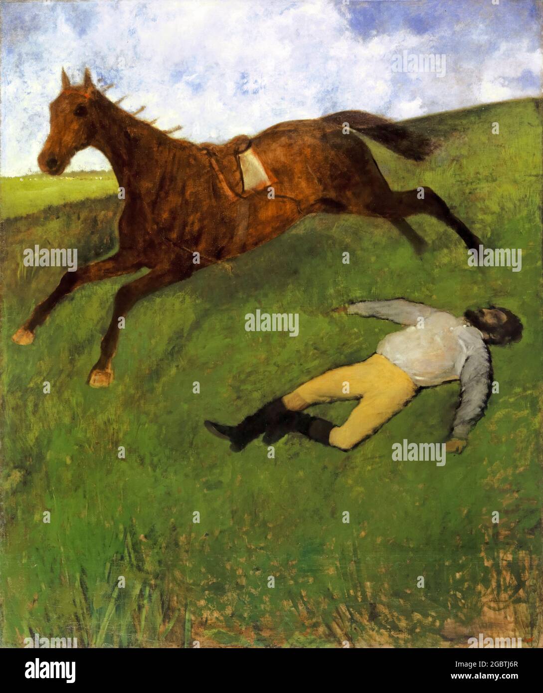 Edgar Degas, verletzte Jockey, Malerei, 1896-1898 Stockfoto