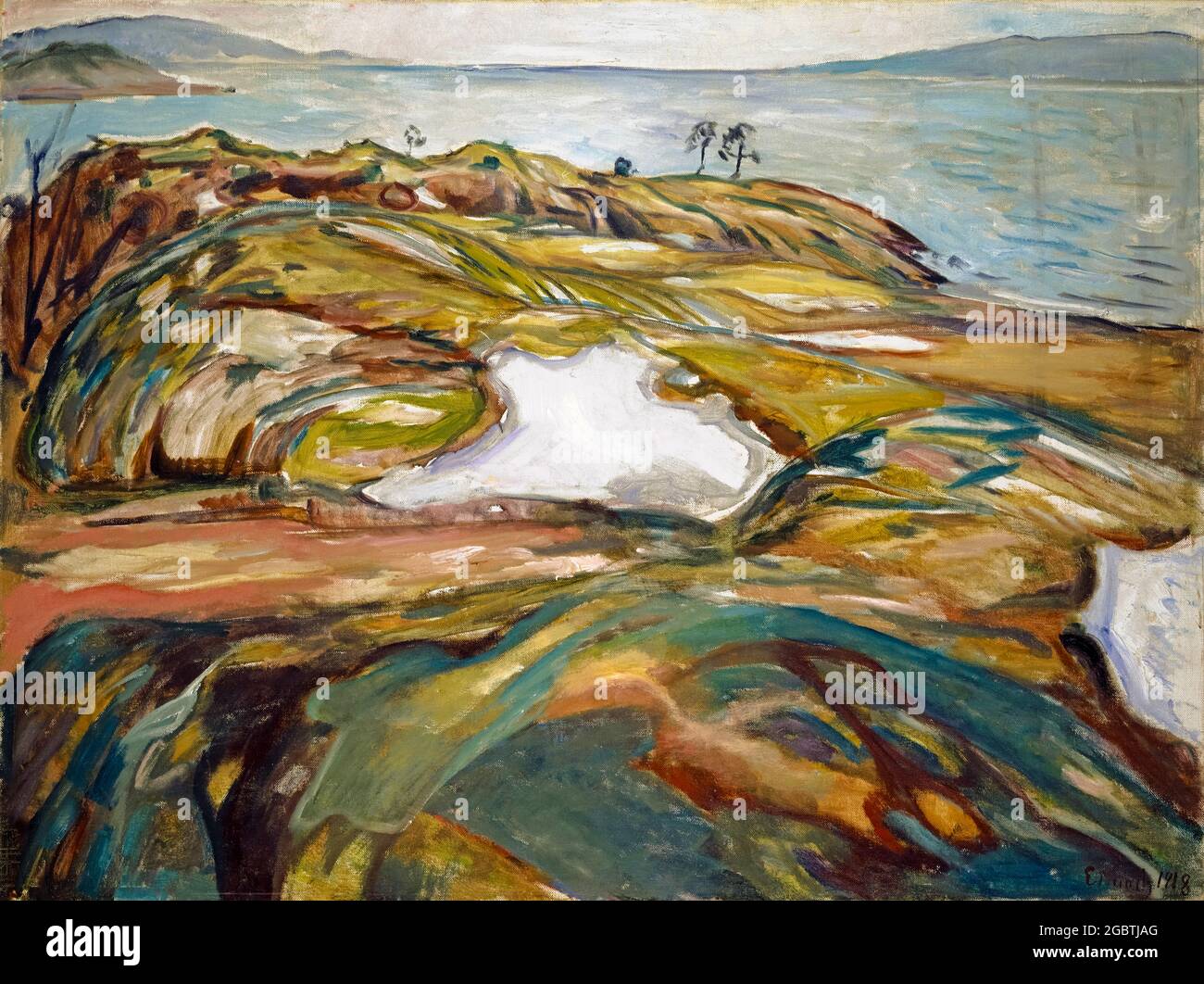Edvard Munch, Küstenlandschaft, Malerei, 1918 Stockfoto