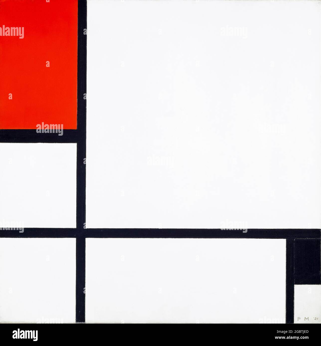 Piet Mondrian (Piet Mondriaan), abstrakte Malerei, Komposition Nr. 1 mit Rot und Schwarz, 1929 Stockfoto