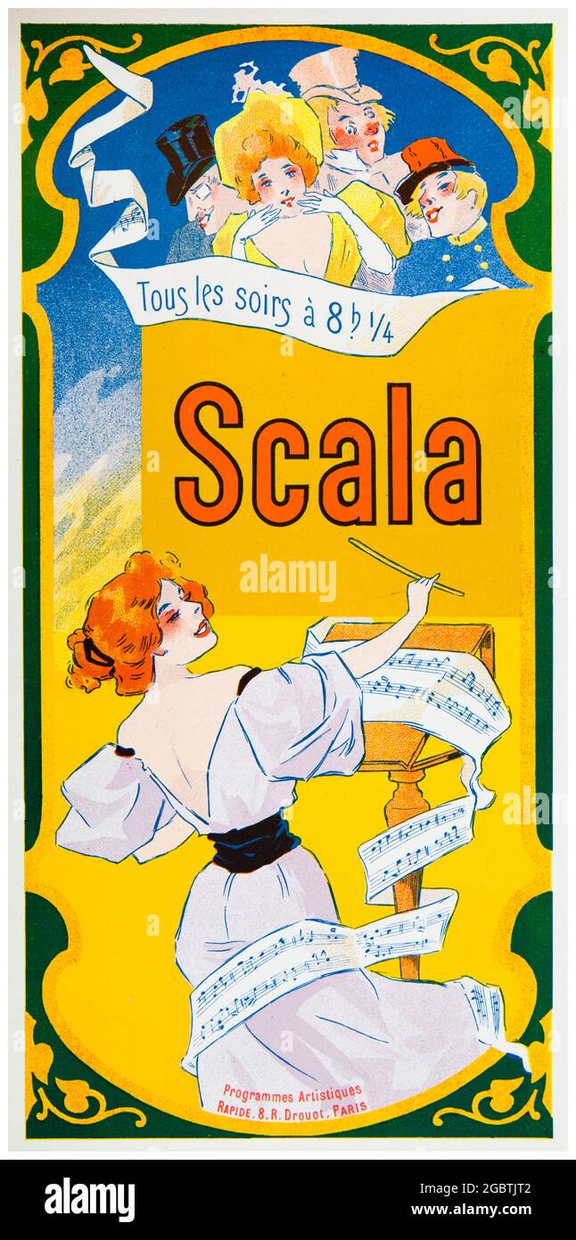 Programmcover für La Scala Cabaret in Paris, Frankreich, Lithografie 1897 Stockfoto