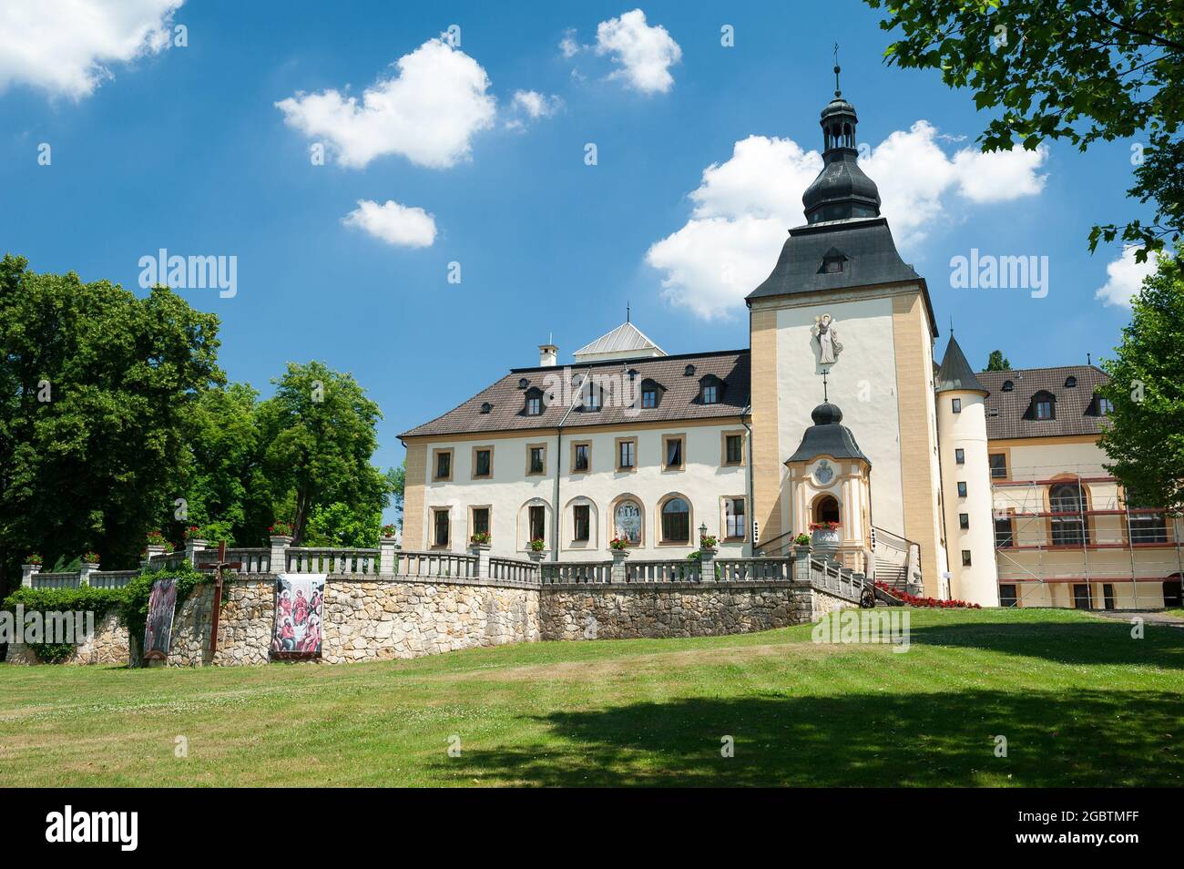 Palast in Kamień Śląski, Gmina Gogolin, im Kreis Krapkowice, Woiwodschaft Opole, im Südwesten Polens. Stockfoto