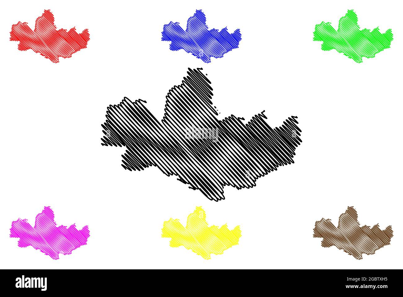 Monza und Brianza Provinz (Italien, Italienische Republik, Lombardei Region) Karte Vektordarstellung, scribble Skizze Provinz Monza und Brianza Karte Stock Vektor