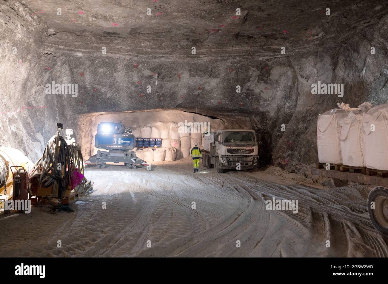 Heilbronn, Deutschland. August 2021. Abfälle werden in der unterirdischen Deponie der Südwestdeutschen Salzwerke deponiert. Quelle: Bernd Weißbrod/dpa/Alamy Live News Stockfoto