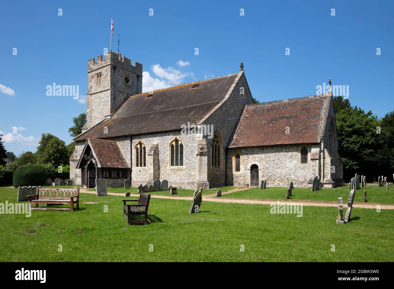 St. Nicholish Church, Longparish, Hampshire, England, Vereinigtes Königreich, Europa Stockfoto