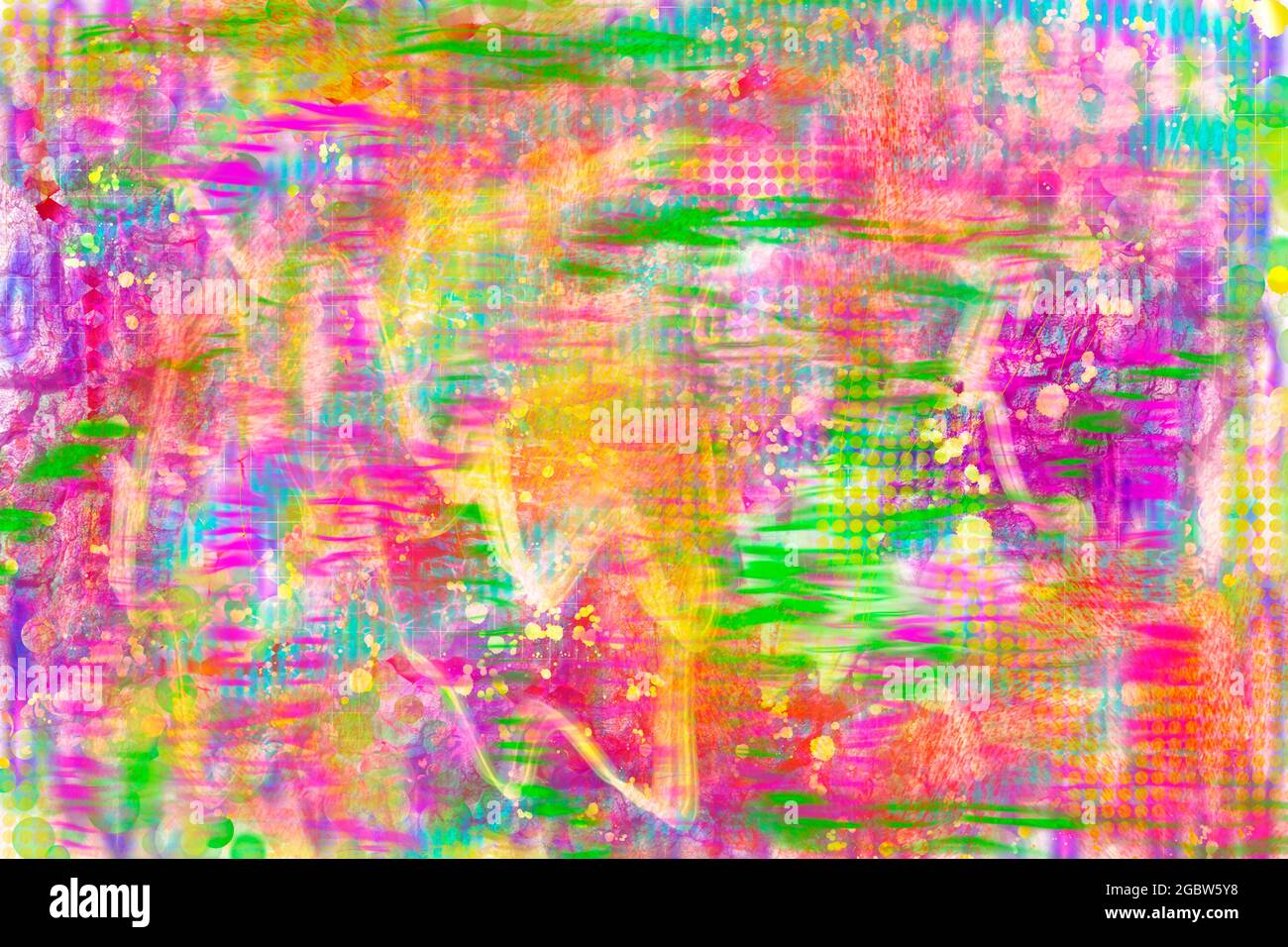 Abstrakte Malerei Hintergrund in vielen Farben Stockfoto