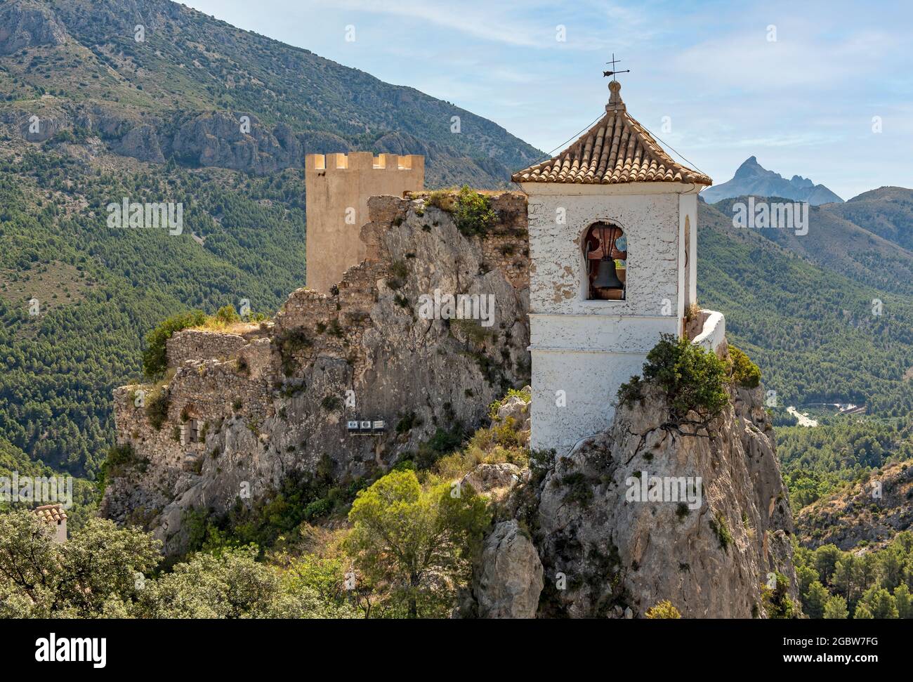 Festung Alcozaiba, Burg El Castell de Guadalest, Spanien Stockfoto