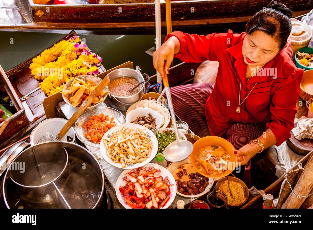 The Floating Market, Damnoen Saduak, Ratchaburi, Thailand. Stockfoto