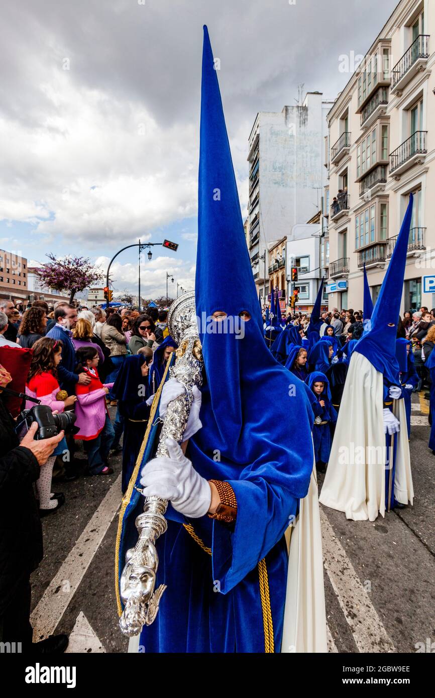 Semana Santa (Karwoche), Malaga, Andalusien, Spanien. Stockfoto