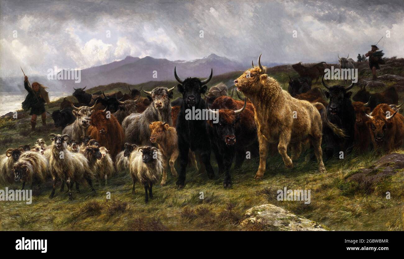 Highland RAID von Rosa Bonheur (Marie-Rosalie Bonheur: 1822-1899), Öl auf Leinwand, 1860 Stockfoto