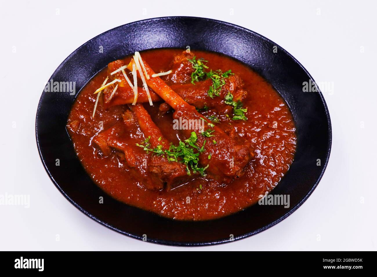 Langsam gekochtes indisches Lammschenkelcry, auch bekannt als Nalli-rogan josh Stockfoto