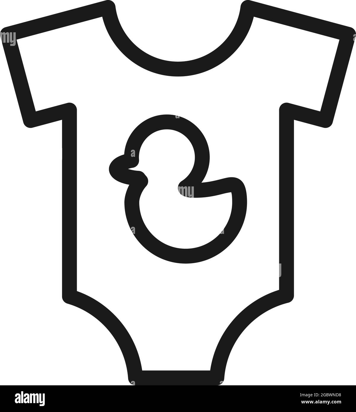 Vektor-Symbol für Babykleidung für Neugeborene, Jumpsuit oder Einteiler für Kinderkleidung Stock Vektor