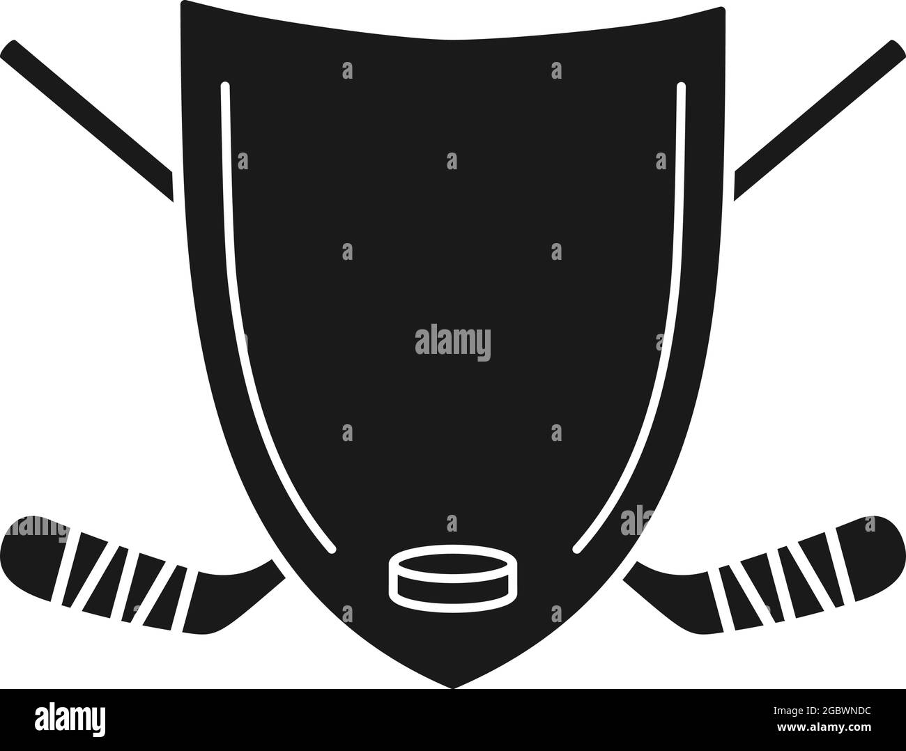Eishockey-Sticks und Hockey Puck mit Schild für Logo in Vektor-Symbol Stock Vektor