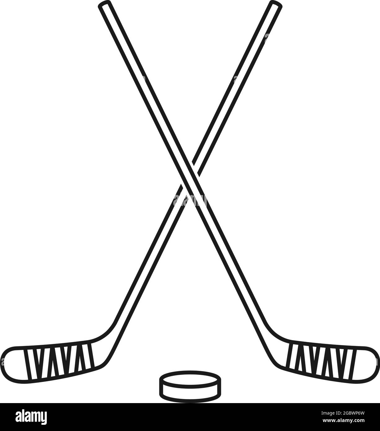 Eishockey-Sticks und Hockey Puck als Logo in Vektor-Symbol Stock Vektor
